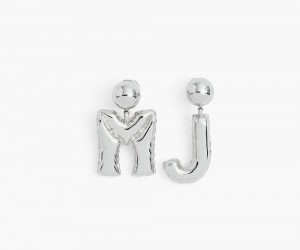 Silver Marc Jacobs The Mj Balloon Women's Earrings | USA 409768QGV