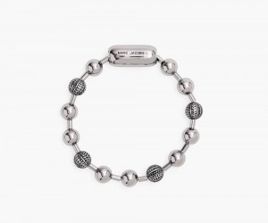 Silver Marc Jacobs The Monogram Ball Chain Women's Bracelet | USA 218706EKW