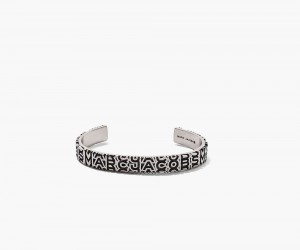 Silver Marc Jacobs The Monogram Engraved Women's Bracelet | USA 583061ZVR