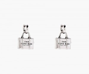 Silver Marc Jacobs The Tote Bag Women's Earrings | USA 502948YGU