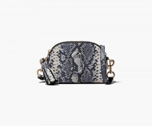 White Blue Marc Jacobs The Python-Embossed Shutter Women's Handbags | USA 089341ZSO