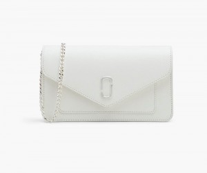 White Marc Jacobs The Longshot Chain Women's Large Wallets | USA 682915VDZ