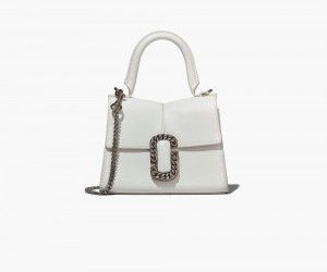 White Marc Jacobs The St. Marc Mini Top Handle Women's Handbags | USA 874650YJN