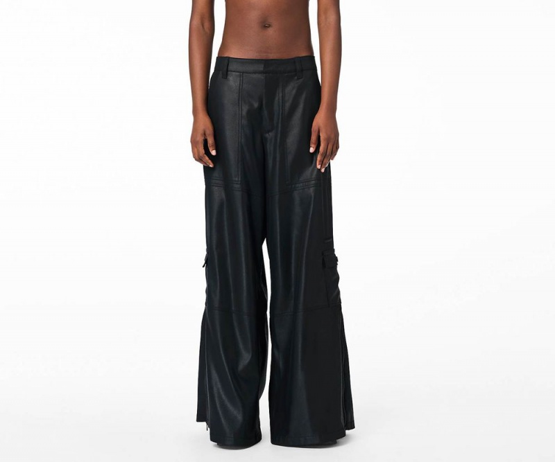 Black Copper Marc Jacobs The Wide Leg Cargo Women's Pants | USA 216705NVT