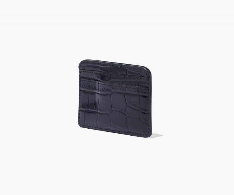 Black Marc Jacobs The Croc-Embossed Women's Card Cases | USA 219604DZJ