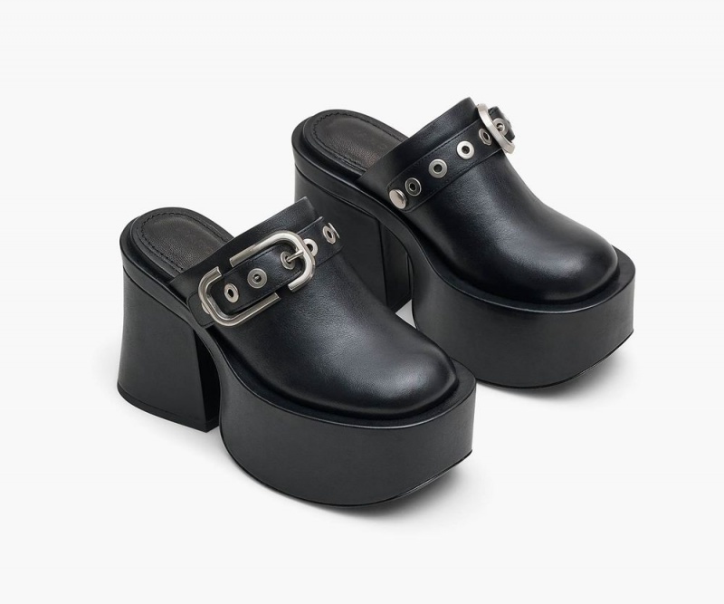 Black Marc Jacobs The J Marc Leather Women's Clog | USA 809432XQJ