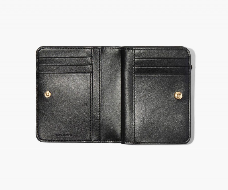 Black Marc Jacobs The J Marc Mini Compact Women's Small Wallets | USA 185973QEZ