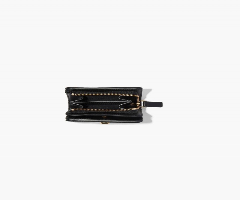 Black Marc Jacobs The J Marc Mini Compact Women's Small Wallets | USA 185973QEZ