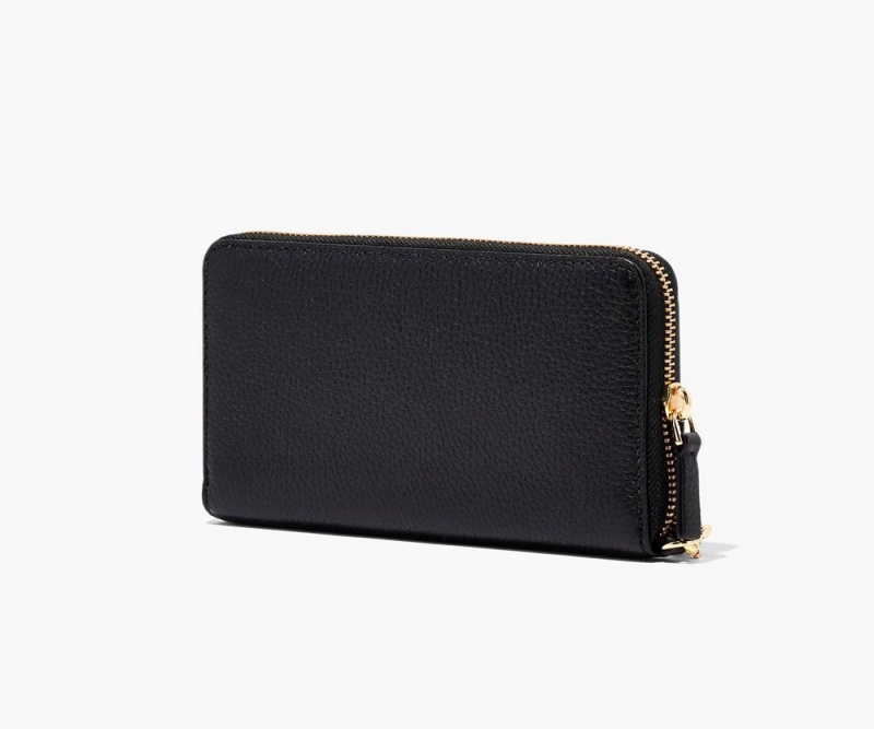 Black Marc Jacobs The Leather Continental Women's Large Wallets | USA 104527TXE