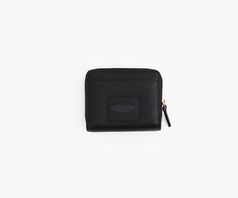 Black Marc Jacobs The Leather Mini Compact Women's Small Wallets | USA 319780TAN