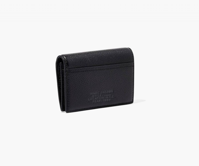 Black Marc Jacobs The Leather Small Bifold Women's Large Wallets | USA 902758UDX