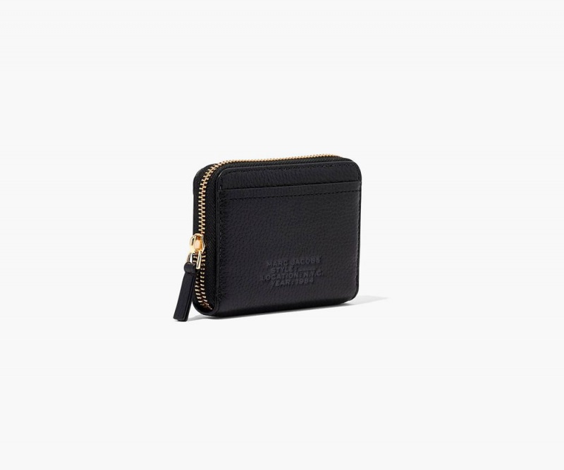 Black Marc Jacobs The Leather Zip Around Women's Large Wallets | USA 075269DZT