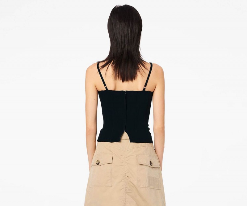 Black Marc Jacobs The Structured Camisole Women's Tops | USA 820746XKG