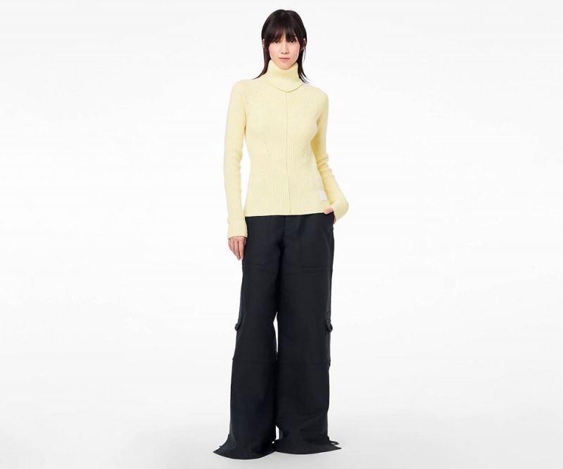 Black Marc Jacobs The Wide Leg Cargo Women's Pants | USA 742358FDK