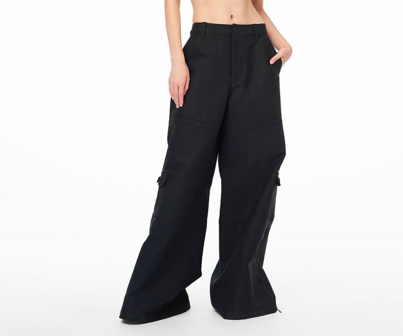 Black Marc Jacobs The Wide Leg Cargo Women's Pants | USA 742358FDK