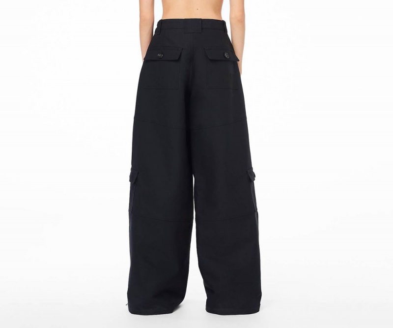 Black Marc Jacobs The Wide Leg Cargo Women's Pants | USA 742358FDK