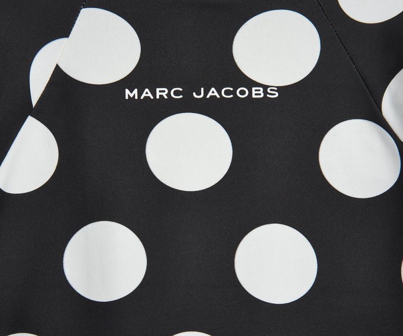 Black White Marc Jacobs The Spots Hooded Long Sleeve Women's Hoodie | USA 579021YLU