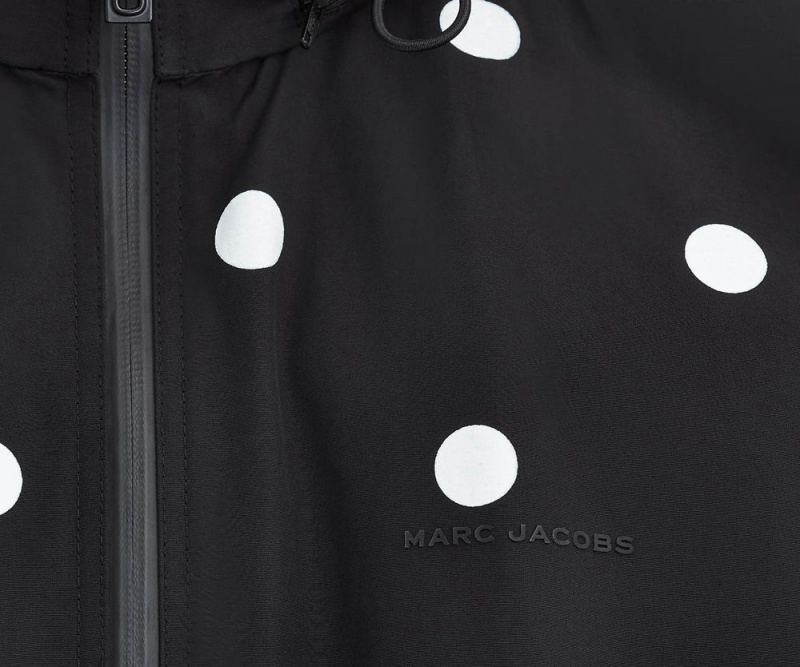 Black White Marc Jacobs The Spots Long Windbreaker Women's Jacket | USA 809214TPH