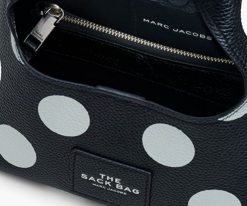 Black White Marc Jacobs The Spots Mini Sack Women's Handbags | USA 165832WZP