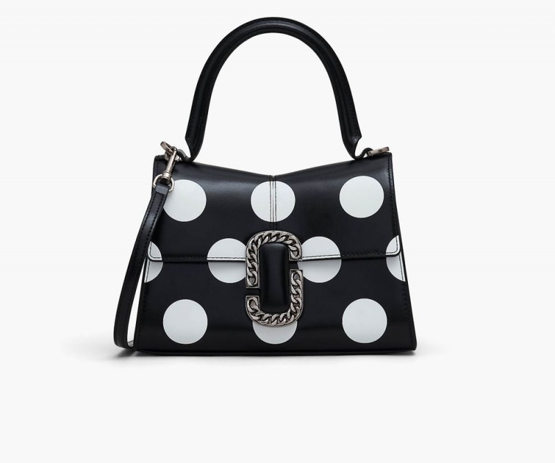 Black White Marc Jacobs The Spots St. Marc Top Handle Women\'s Handbags | USA 359781LPD