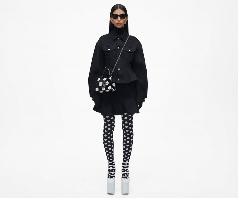 Black White Marc Jacobs The Spots St. Marc Mini Top Handle Women's Handbags | USA 945168DKQ