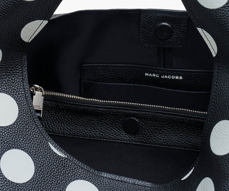 Black White Marc Jacobs The Spots Xl Sack Women's Handbags | USA 691457HXB