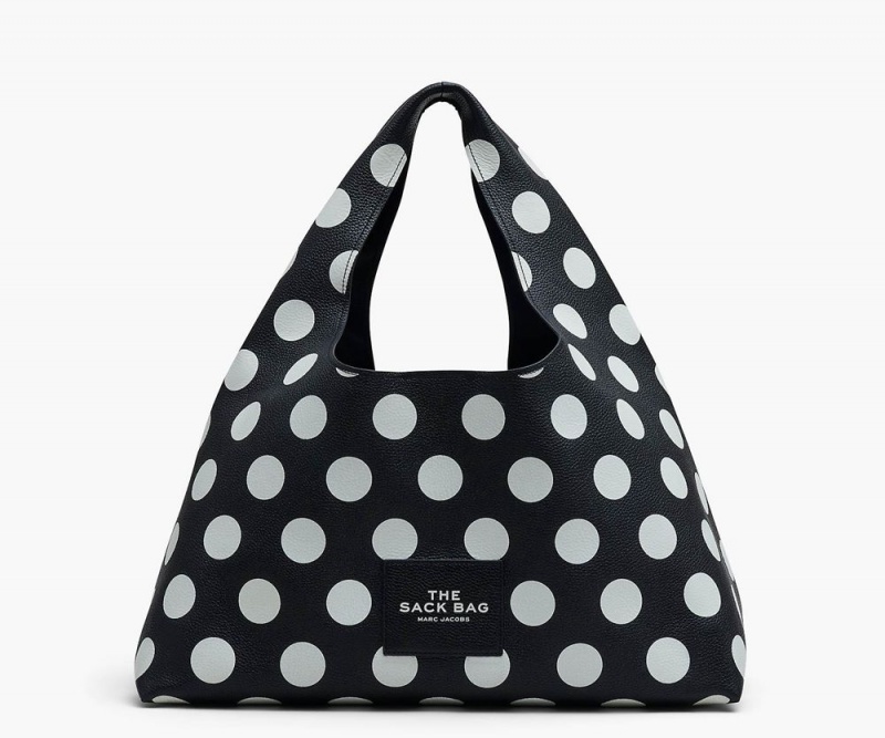 Black White Marc Jacobs The Spots Xl Sack Women\'s Handbags | USA 691457HXB