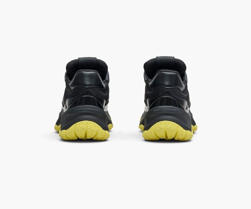 Black Yellow Marc Jacobs The Lazy Runner Women's Sneakers | USA 092418KDG