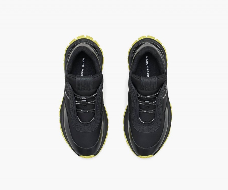 Black Yellow Marc Jacobs The Lazy Runner Women's Sneakers | USA 092418KDG