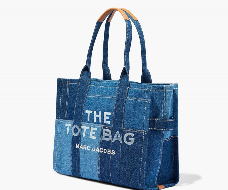 Blue Marc Jacobs The Denim Large Women's Tote Bag | USA 768490UYD