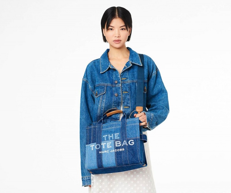 Blue Marc Jacobs The Denim Medium Women's Tote Bag | USA 516248PIF