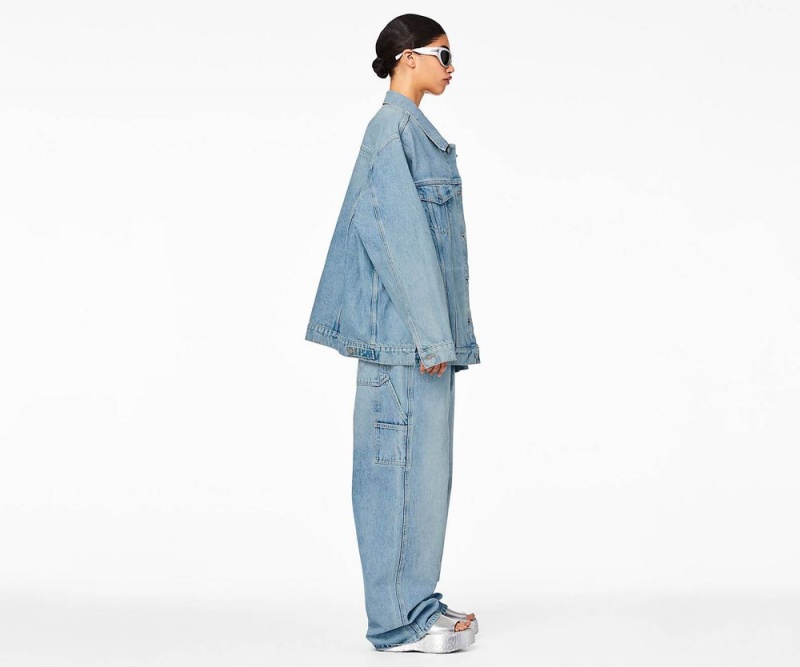 Blue Marc Jacobs The Denim Trucker Women's Jacket | USA 013584HMA