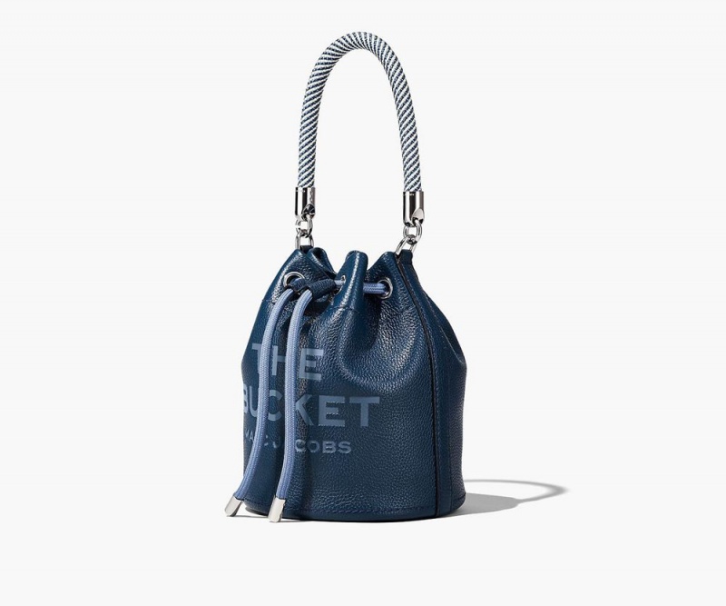 Blue Marc Jacobs The Leather Women's Bucket Bag | USA 350724DUY