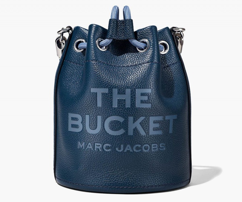 Blue Marc Jacobs The Leather Women's Bucket Bag | USA 350724DUY