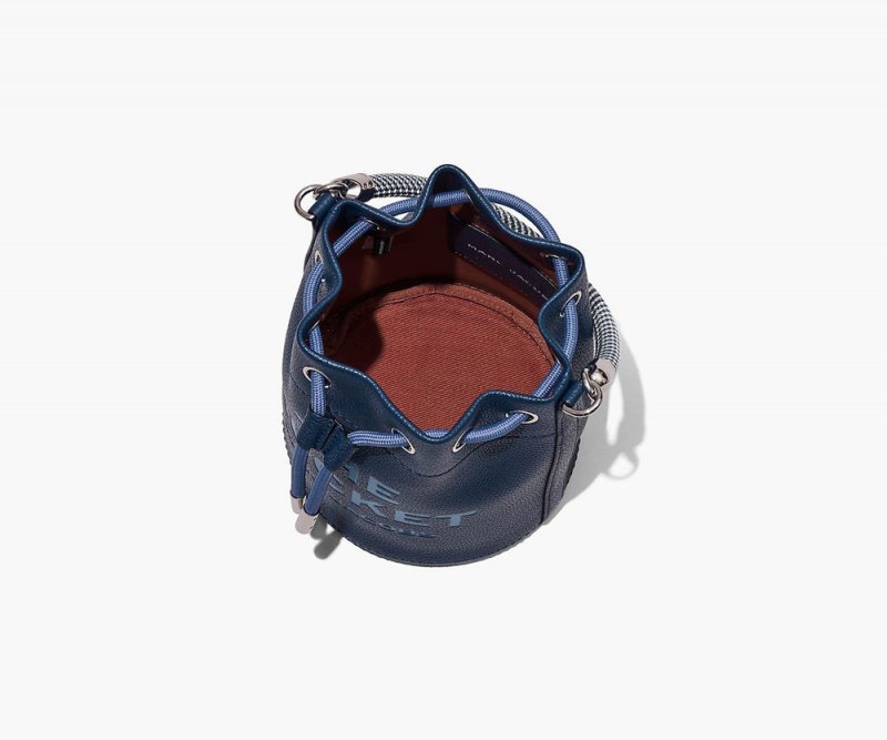 Blue Marc Jacobs The Leather Women's Bucket Bag | USA 350724DUY