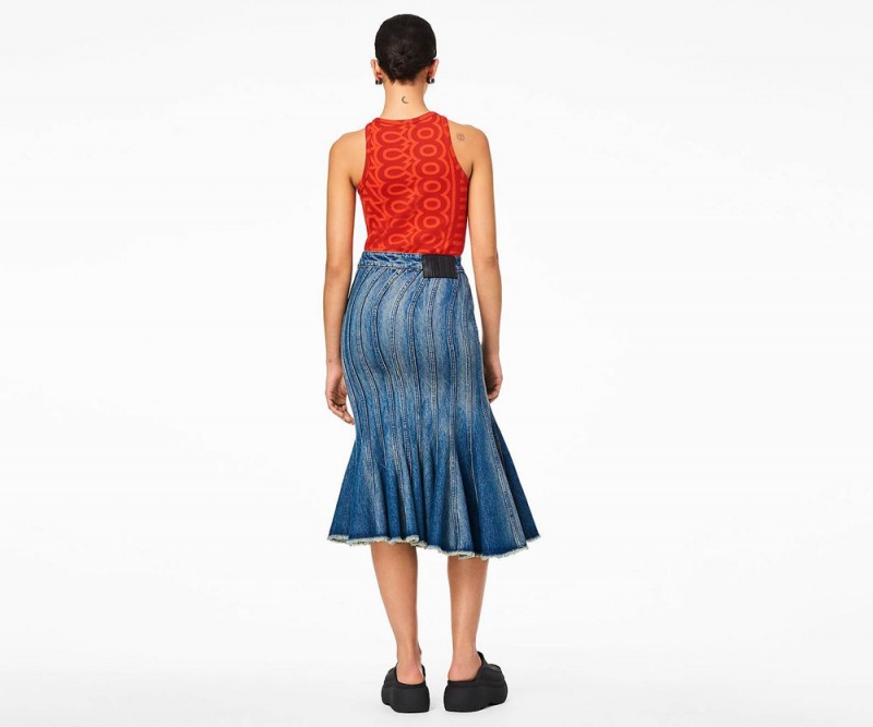 Blue Marc Jacobs The Wave Denim Women's Skirt | USA 357098LYW