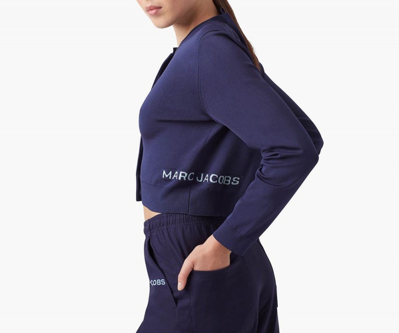 Blue Navy Marc Jacobs The Cropped Women's Cardigan | USA 409872ULP