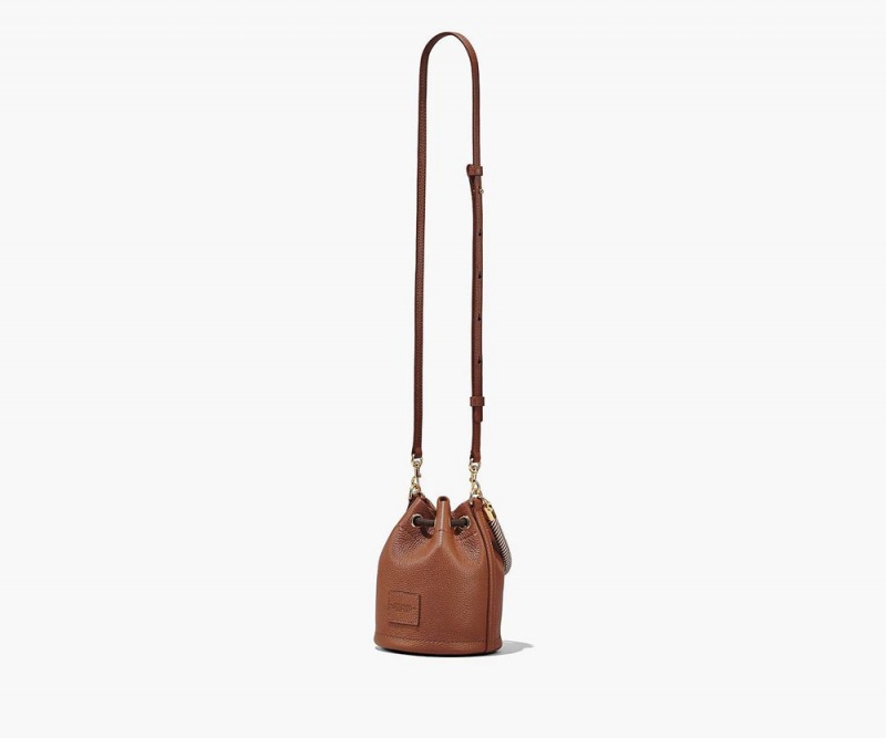 Brown Marc Jacobs The Leather Mini Women's Bucket Bag | USA 247905SQT