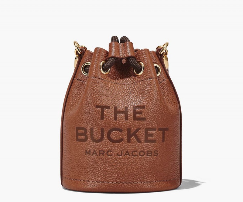 Brown Marc Jacobs The Leather Mini Women's Bucket Bag | USA 247905SQT