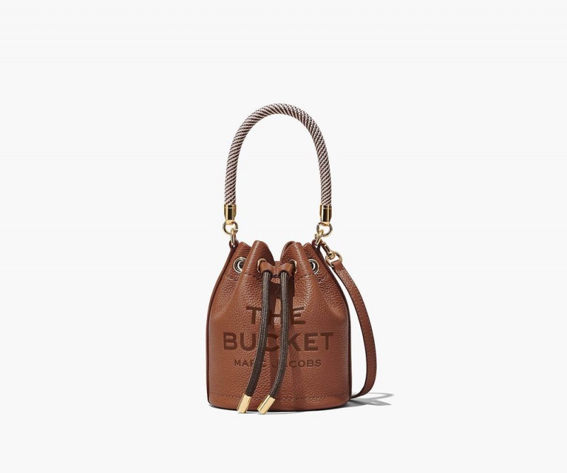 Brown Marc Jacobs The Leather Mini Women\'s Bucket Bag | USA 247905SQT