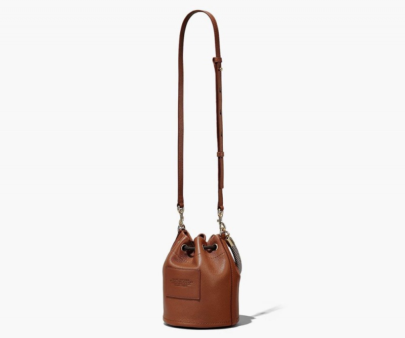 Brown Marc Jacobs The Leather Women's Bucket Bag | USA 074856GFT