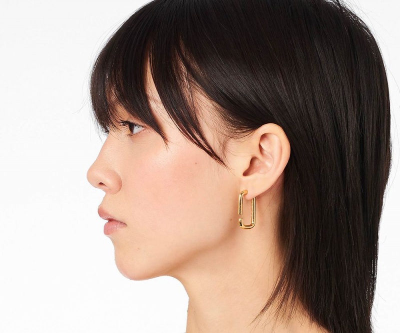 Gold Marc Jacobs The J Marc Hoops Women's Earrings | USA 248351FEX