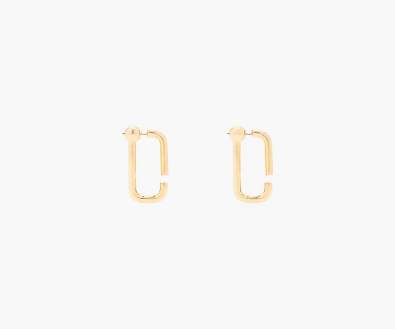 Gold Marc Jacobs The J Marc Hoops Women's Earrings | USA 248351FEX