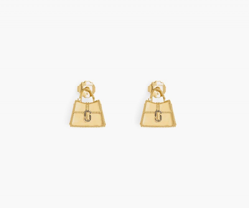 Gold Marc Jacobs The St. Marc Women\'s Earrings | USA 574126QAO