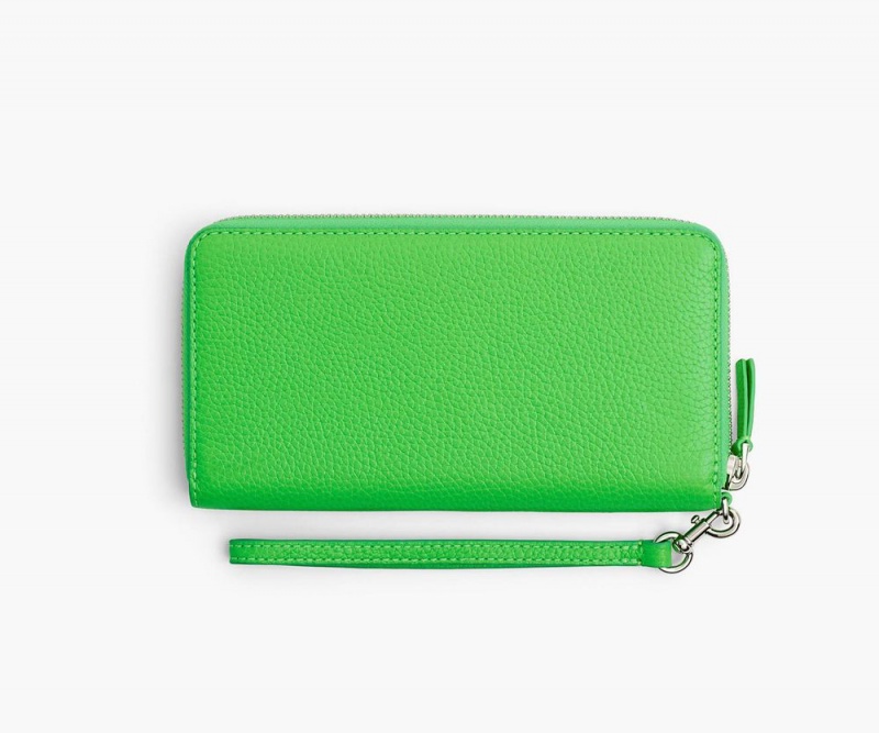 Green Marc Jacobs The Leather Continental Women's Large Wallets | USA 038126GZE