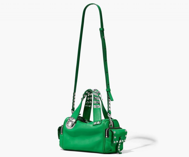 Green Marc Jacobs The Studded Pushlock Mini Women's Satchel Bag | USA 127458JHO