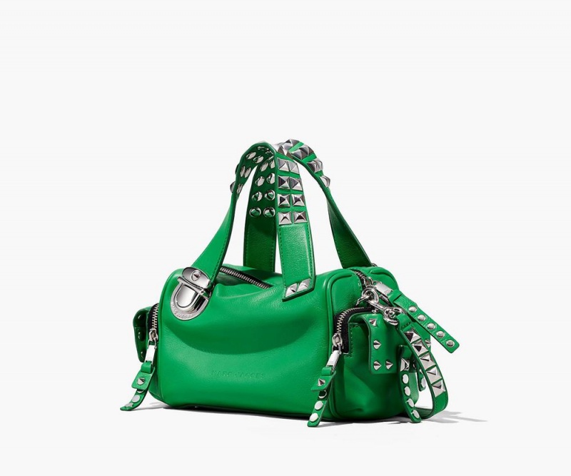 Green Marc Jacobs The Studded Pushlock Mini Women's Satchel Bag | USA 127458JHO