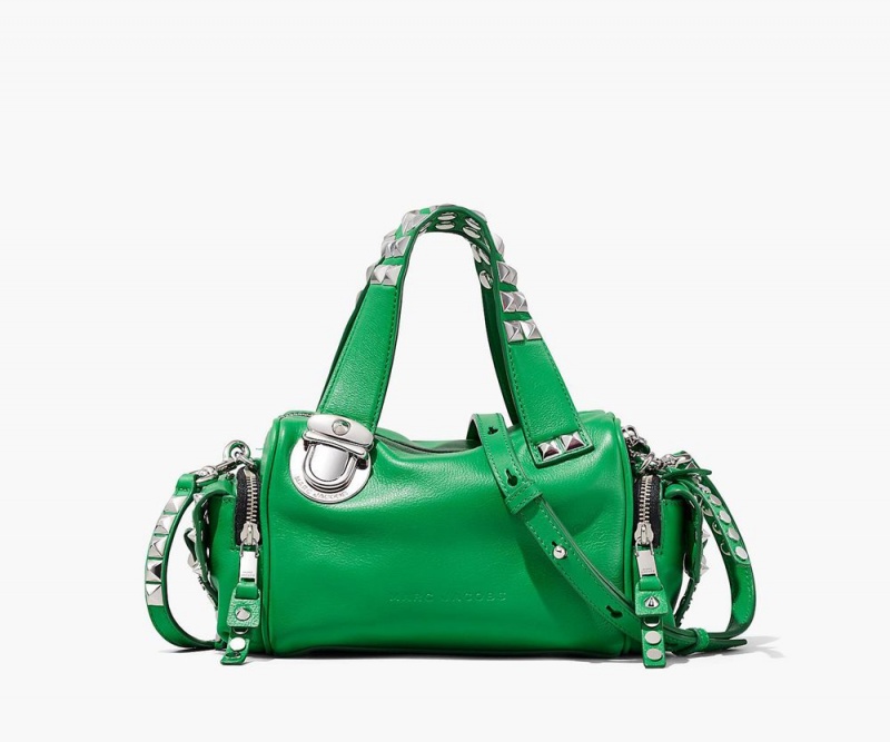 Green Marc Jacobs The Studded Pushlock Mini Women\'s Satchel Bag | USA 127458JHO