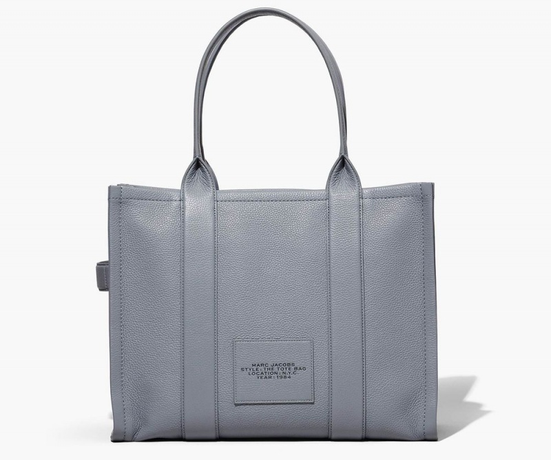 Grey Marc Jacobs The Leather Large Women's Tote Bag | USA 516093SFI