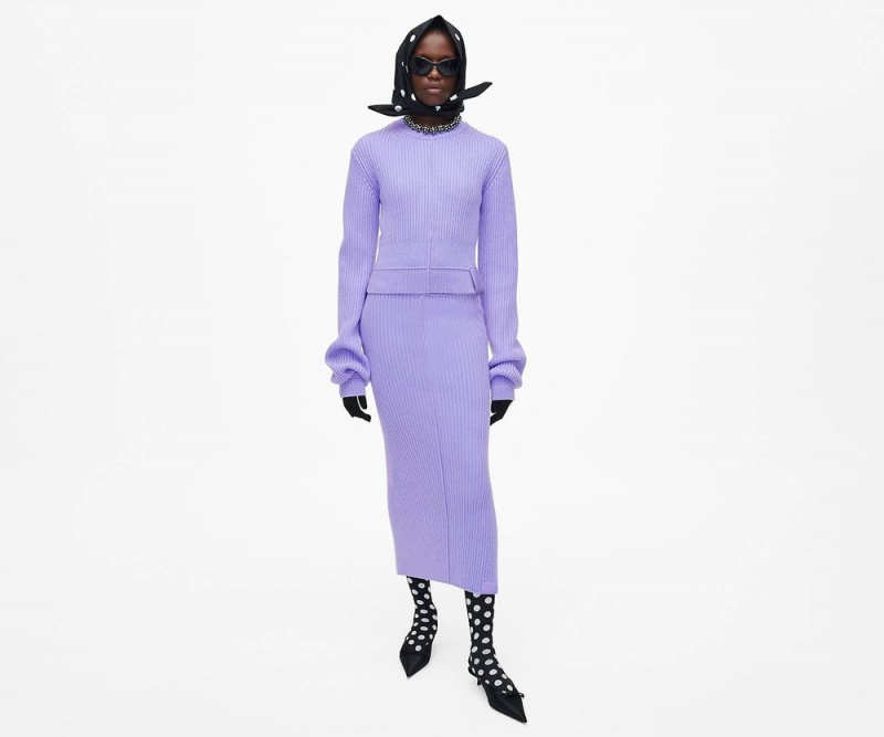 Lavender Marc Jacobs The Femme Crewneck Women's Sweater | USA 750923SDV